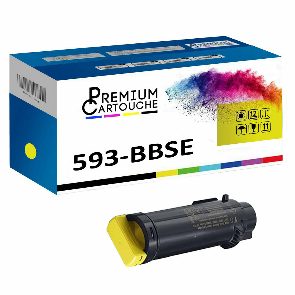 Cartouche toner 593-BBSE jaune compatible Dell à composants Premium