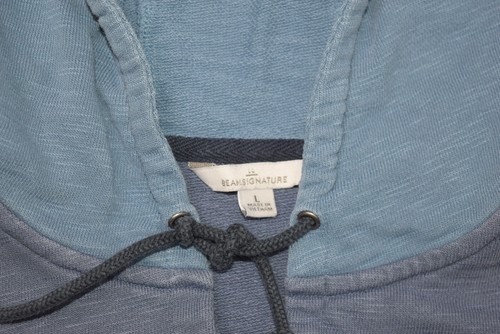 LL Bean Sweatshirt Womens Large Blue Signature Hoodie Terry Cotton Oversized - Picture 5 of 8