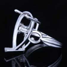 Sterling Silver 925 Solitaire Semi Mount Fashion Ring Setting Pear 19x12mm Cut