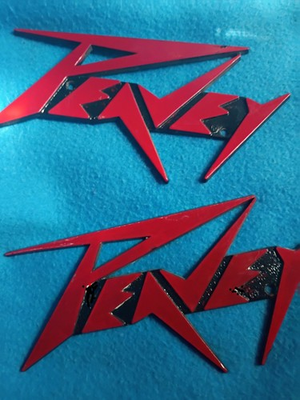 #ad 2 Vintage Peavey Amp Badge Plates 1960 70s amp; 80#x27;s 6quot;x3quot; *Refinished Red $19.98
