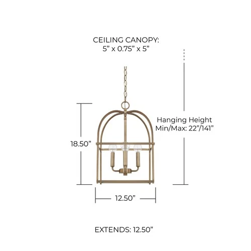 Capital Lighting 527542 4 Light 13"W Taper Candle Pendant - Picture 5 of 7