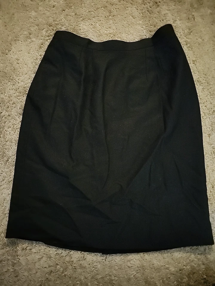 Falda lápiz AMANDA SMITH para mujer 100 % lana pura negra talla 18 W Plus Foto 2 de 4