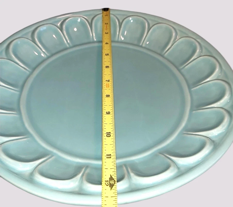 Frutero vintage de cerámica turquesa con patas de Destino SA Portugal Foto 4 de 4