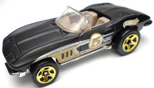 2013 HOT WHEELS '65 CHEVY CORVETTE #5 BLACK 1:64 DIECAST 2 3/4" CAR W/ GOLD