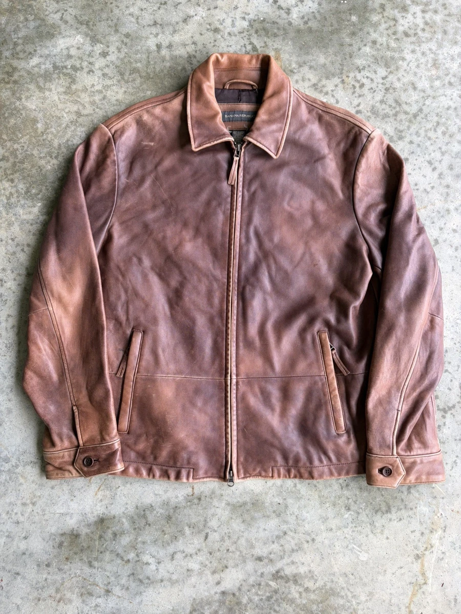 banana republic leather bomber jacket products for sale | eBay