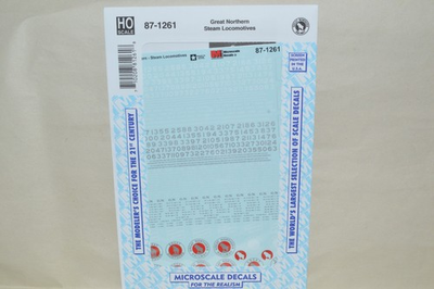 #ad HO scale Microscale decals 87 1261 Great Northern Ry steam locomotives $9.00