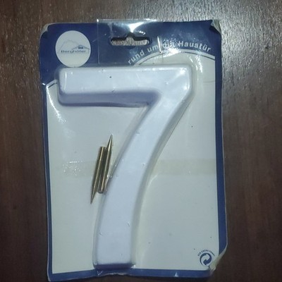 Berghofer Hausnummer 7 Weiß inkl. Befestigungsmaterial, Packungsmenge 1