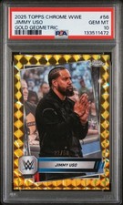Jimmy Uso PSA 10 2025 Topps Chrome WWE Gold Geometric Refractor /50