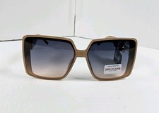 True Religion 100 UV Protection Oversized Square Gold Logo Sunglasses