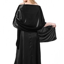 Womens Classic Satin Shawls Wraps Scarf Pashmina for Wedding Bridesmaid Party