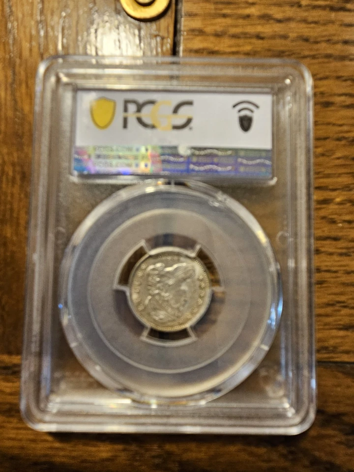 1834 CAPPED BUST DIME PCGS GRADED MS63 (SMALL 4) REVERSE MOUNTED. - Image 3 of 4