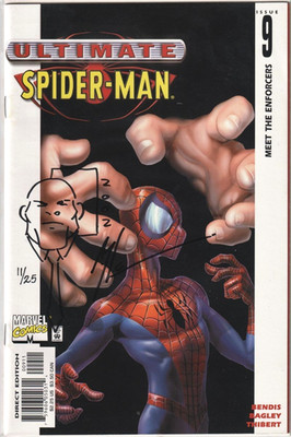 ULTIMATE SPIDER-MAN 9 SIGNED REMARKED THIBERT KINGPIN SKETCH JAY COA ECHO MARVEL