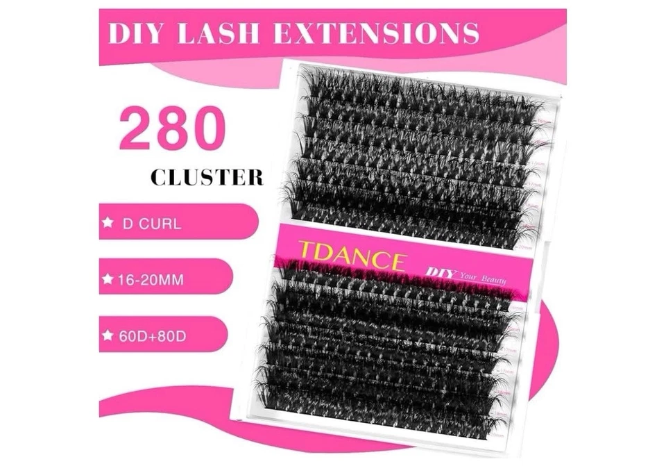 TDANCE DIY Lash Extension Kit 280 pcs cluster lashes kit . Brand New - Image 4 of 4