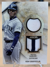 KEN GRIFFEY JR. 2017 TOPPS TIER ONE #T1DRL-KGJ LEGENDS RELIC DUAL GU PATCH /25