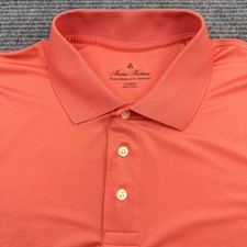 Brooks Brothers Performance Series S/S Polo Shirt Men s Size XL Solid Coral