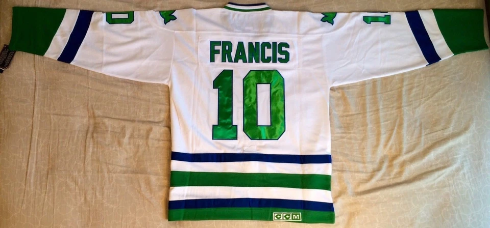 Camiseta deportiva blanca clásica de Ron Francis Harftord Whalers 1986 local Foto 2 de 4