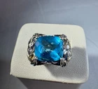 Vintage Sterling Silver Aquamarine ring, size 7.75