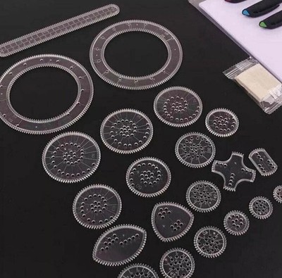 Zeichnen Kunst 22er Set Spielzeug Geometrische Spirale Schreibwaren Werkzeug Spirograph Lineal