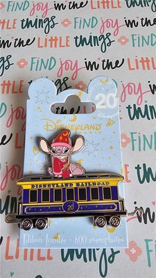 DLP DLRP Disney 20th Anniversary Railroad Train Car - Angel (Stitch) Pin 93227