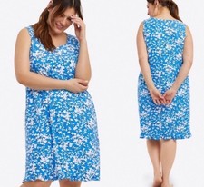 Draper James Ruffle Nightie in Blue Shadow Floral Size L/XL