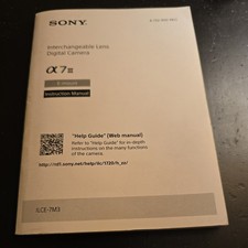 Owners Manual for sSony ILCE A7III 7M3 100 Pages