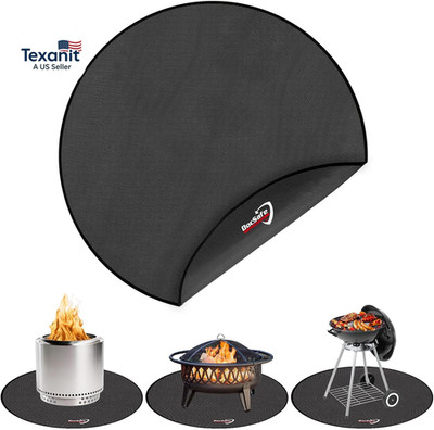 48'' round Fire Pit Mat, 4-Layer Fireproof under Grill Mat Heat Insulated Indoor
