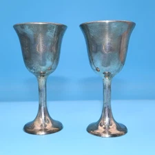 Vintage F.B. Rogers Silver Plated Cordial Set Liqueur Set (2) Made In Italy EX+