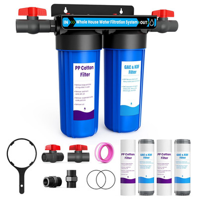 Whole House Water Filter System - 2-Stage Filtration with Extra Filters Included