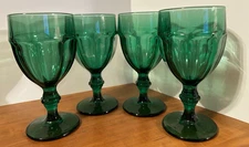 Libbey Duratuff Gibraltar Juniper Green 7” Iced Tea Goblets Set of 4 1990s