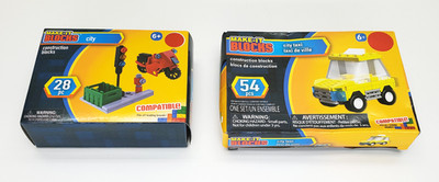 Make-It Blocks - City Taxi & Motorcycle Set - New / Sealed - Compatible Bricks