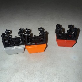 Lot of 3 K'NEX KNEX Micro Roller Coaster Cars Orange Red Silver Works