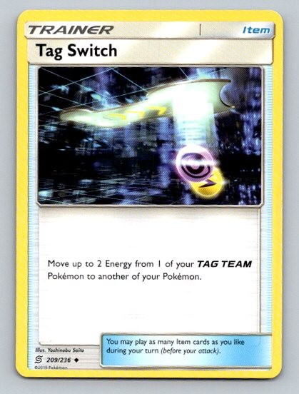 2019 Pokemon Card SM Unified Minds Tag Switch 209/236