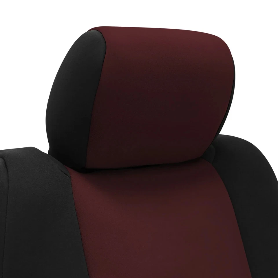 For Nissan Titan XD 16-21 Neosupreme 1st Row Black & Wine Custom Seat Covers - Image 2 of 4
