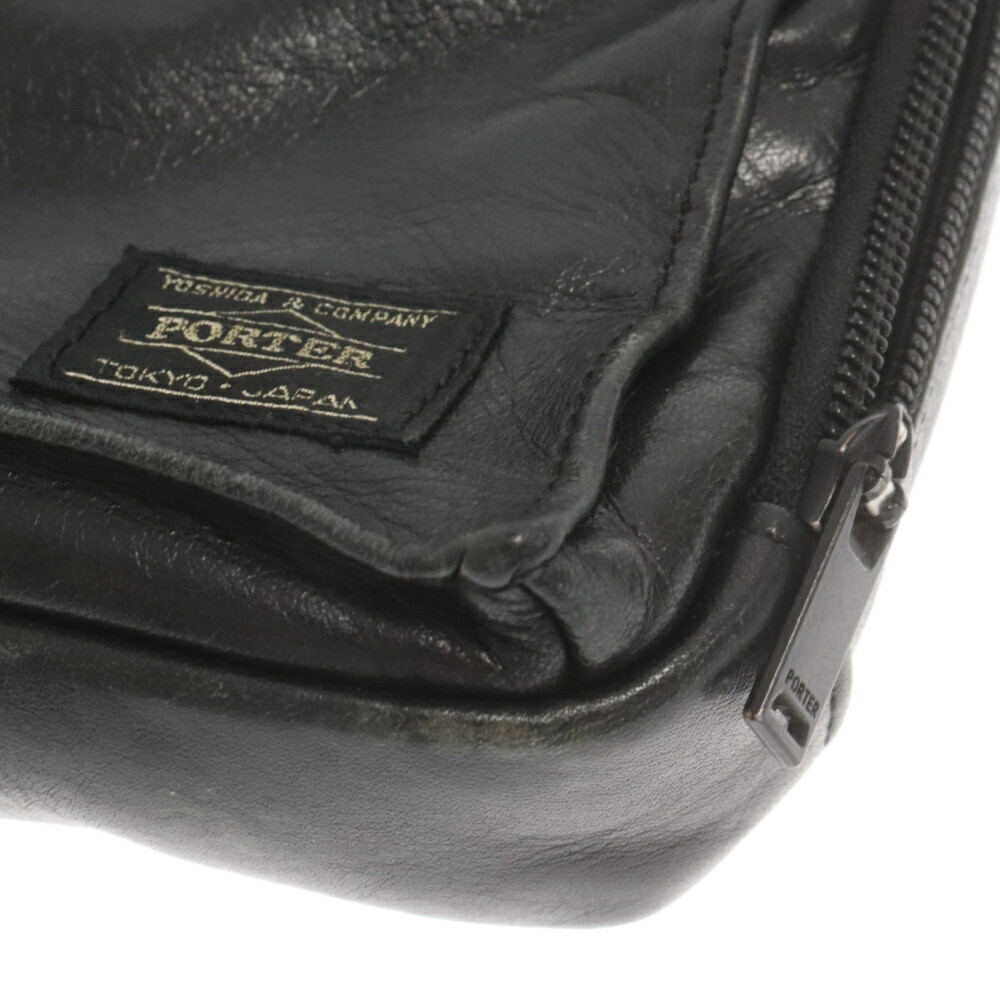 PORTER Amaze Leather Shoulder Bag Black Used B Color Online PORTER Amaze Leather Shoulder Bag Black Used B Color Online