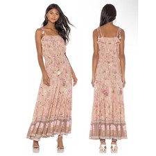 Nwot SPELL & THE GYPSY Dress M Pink Floral Patchwork Fit&Flare Tiered Ruffle