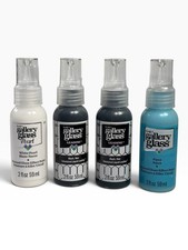 Plaid Gallery Glass Paint 4 Aqua, White Pearl, And Black Stained Glass Effect