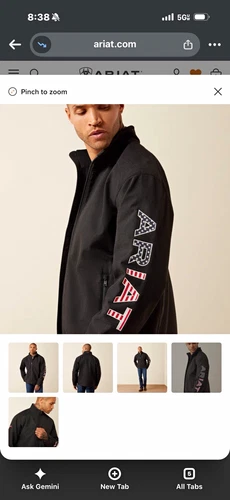 Ariat FR Team Logo Softshell Jacket Mens L 44in Chest Black Zip Polyester - product listing photo