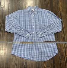 Brooks Brothers Regent Shirt Men  s Large Plaid Blue White Cotton