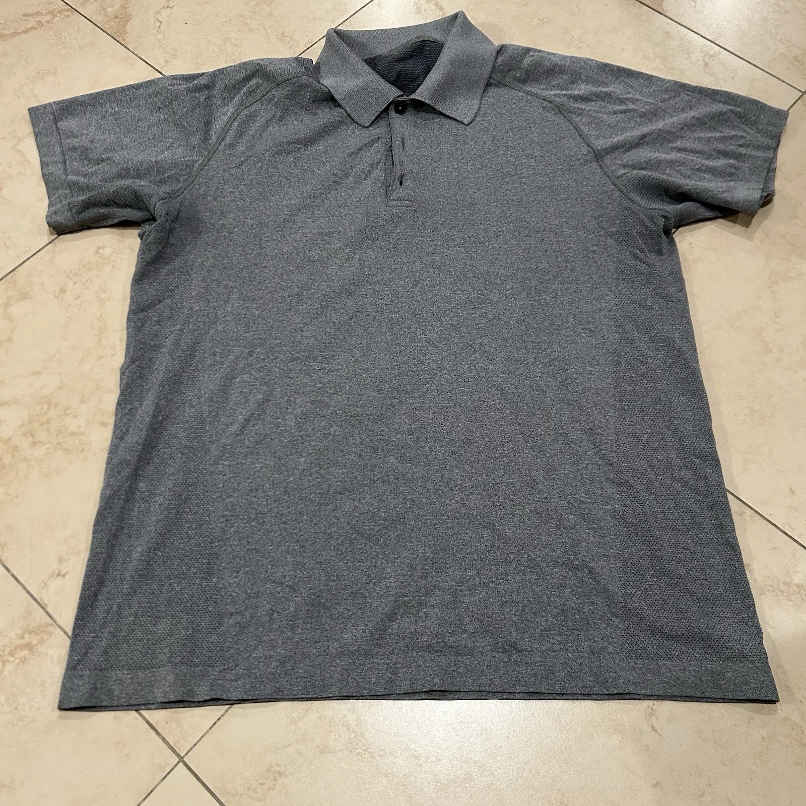 Lululemon Performance Polo Shirt Mens Size Large Sz L Short Sleeve Poly Blend