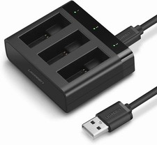 UGREEN Camera Charger for GoPro - Triple Battery Charger for GoPro with Mini USB