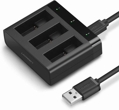 UGREEN Camera Charger for GoPro - Triple Battery Charger for GoPro with Mini USB