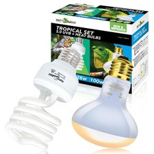 REPTIZOO Reptile Heat Lamp Combo Pack, 100W UVA Daylight Basking Spot Light H...
