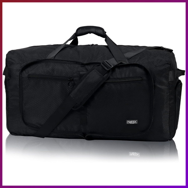 Reisetasche Faltbar Sporttasche 65L Schwarz Mit Schuhfach HandgepäCk Damen-image