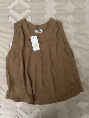 Tan Flowy Top