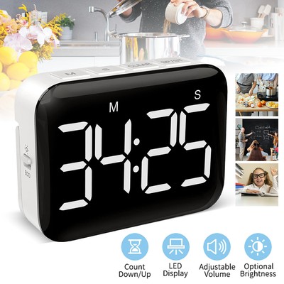 Large Magnetic LED Digital Kitchen Timer Countdown For Cooking Loud Clock Alarm