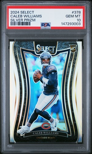 PSA 10 2024 Caleb Williams 378 Silver Prizm Panini Select Suite Level RC POP/125