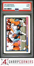 1991 BOWMAN #180 WARREN MOON OILERS HOF POP 1 PSA 9