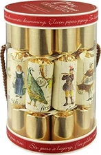Robin Reed H5 12-piece 10in 12 Days of Christmas Themed Crackers 5025.CHARADES