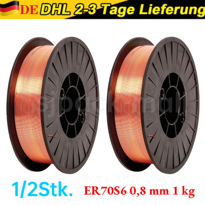 1/2 x MIG MAG Schweißdraht ER70S6  0,8 mm 1 kg D100 Rolle schweißen welding