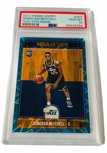 Donovan Mitchell Rookie RC Jazz 2017 Hoops Teal Explosion LOW pop 18 sp insert 